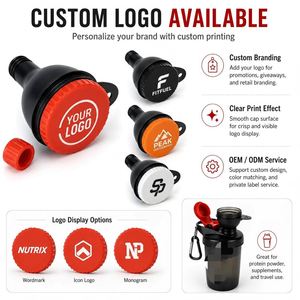 Conteneur portable personnalisé avec logo pour poudre protéinée et suppléments, avec mousqueton, idéal pour la gym, le fitness, le sport et comme cadeau promotionnel. - Product Image 4