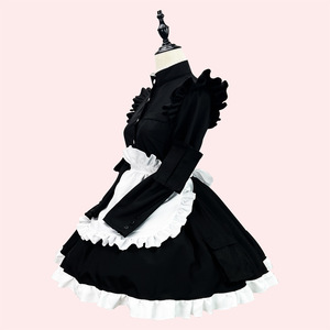 Maid Costume Black Polyester Cosplay Outfit For Anime Role Play Fall 2022 - Product Image 2