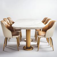 Ensemble de table à manger rectangulaire en bois de luxe, 6 places, appartement, tissage en rotin naturel, chaises modernes à dossier en lattes, usage commercial pour hôtel