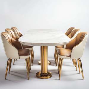 Ensemble table à manger de luxe 6 places pour meubles de salle à manger Tables à manger de style moderne avec chaises - Product Image 3