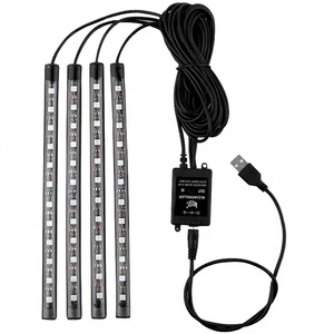 Luces Decorativas LED para Interiores de Automóviles, Luz para Pies de Coche, 48 LED, Lámpara de Ambiente, 12V, Ajuste Universal, Control Remoto por Voz - Product Image 2