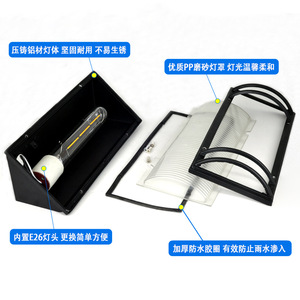 Lampe murale triangulaire d'extérieur à 12 LED en aluminium étanche pour jardin, escalier, cour - Product Image 2