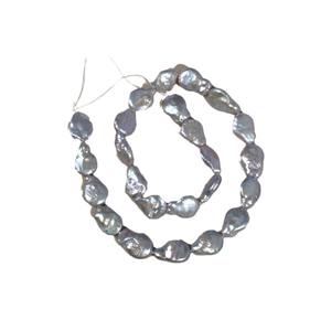 Perles en forme baroque blanches, perles d'eau douce naturelles, gouttelettes, matériaux de fabrication de bijoux faits à la main, accessoires, perles grises en vrac - Product Image 5