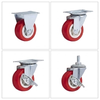 Roulettes en PVC de 1,5, 2 et 2,5 pouces avec système de verrouillage pour armoire mobile, chariot utilitaire