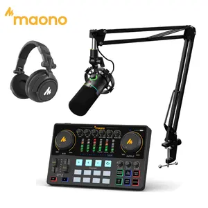 MAONO PD200XS XLR/USB Dynamic Microphone RGB with Software Mute Gain Knob Volume Control Arm Stand Streaming Gaming Recording