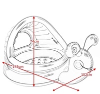 Piscine gonflable d'escargot pataugeoire d'ombre ronde baignoire de bébé piscine gonflable de fond mou de matériel de PVC