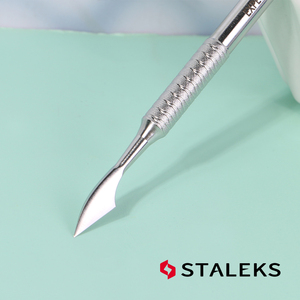 Pousse-ongles manuel <span class=keywords><strong>STALEKS</strong></span> Expert Series en acier inoxydable, outil de manucure, lame biseautée incurvée de style européen, pour ponçage manuel - Product Image 4