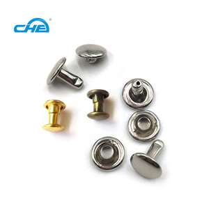 Rivets à <span class=keywords><strong>double</strong></span> capuchon personnalisés en métal noir, rivets étoile à <span class=keywords><strong>double</strong></span> tête 5mm 9mm, rivets à tête plate en acier inoxydable à <span class=keywords><strong>double</strong></span> capuchon - Product Image 1