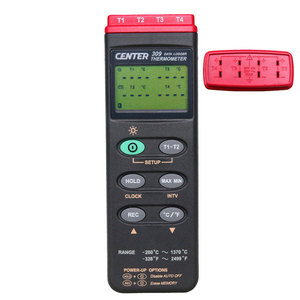 CENTER-309 เครื่องวัดอุณหภูมิดิจิตอลแบบพกพาชนิด K แบบสี่ช่องสัญญาณ พร้อมอินเทอร์เฟซสำหรับพีซี - Product Image 1