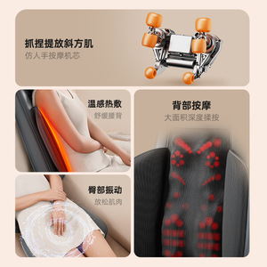 Coussin de massage multifonctionnel avec chaleur et vibrations pour le dos, le cou, la taille, les hanches, les jambes, rechargeable par USB - Product Image 1