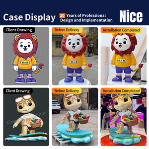 Scultura Mascotte in Fibra di Vetro per <span class=keywords><strong>Immagine</strong></span> Aziendale, Decorazione per Sale Espositive, Ornamento per Check-in con Personaggi Cartoon e Statuette - Product Image 5