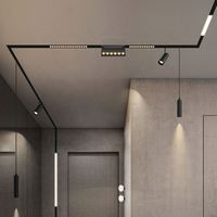 Spots LED encastrés magnétiques 20 mm pour rail, grille de diffusion, DC48V, usage hôtelier, en alliage d'aluminium, dimmables 6W-48W, IRC90, garantie 5 ans