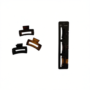 Rectangular Hair Clip 3/P Black Brown 12 Pcs For Women Hair Accessories - Product Image 2