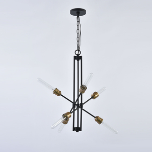 Lampadario Sputnik Contemporaneo a 6 Luci con Lampadine Edison, Illuminazione a Sospensione con Catena Regolabile in Acciaio, Decorazione Moderna per Casa e Ufficio - Product Image 3