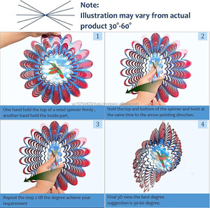 Sculptures éoliennes animées en forme d'oiseaux, cadeaux, sculptures éoliennes suspendues, sculptures éoliennes 3D en métal inoxydable pour la décoration extérieure du jardin - Product Image 6