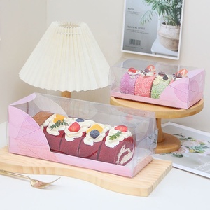 <span class=keywords><strong>2025</strong></span> dài các tông màu trắng bánh bao bì Hộp ngăn kéo cửa sổ Thụy Sĩ cuộn bánh cắt hộp - Product Image 5