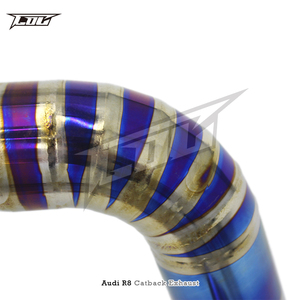 Section arrière <span class=keywords><strong>d</strong></span>'échappement droite automatique pour <span class=keywords><strong>Audi</strong></span> <span class=keywords><strong>R8</strong></span> <span class=keywords><strong>V10</strong></span> 5.2L 2020-2024 Titanium X Pipe Active Sound Race Essieu non valvé - Product Image 5