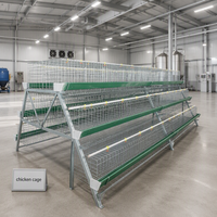 Cages industrielles automatiques économiques pour 1000 poulets, cage de poulailler métallique pour poulets, cage à poulets type H à 4 niveaux pour poules pondeuses