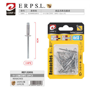 Rivetti a pressione Erpsl 4x13mm 19 pz. Fissaggi metallici di resistenza industriale - Product Image 3