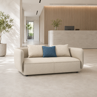 Canapé moderne QINUO, design incurvé, tissu technique, confortable, minimaliste, pour salon, maison, appartement