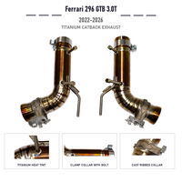 Échappement Catback en Titane à Montage Direct pour Ferrari 296 GTB 3.0T 2022 à 2026, avec Finition Teinte Thermique en Titane et Bandes Oxydées