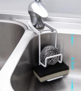 Organizzatore Durevole per Lavello, Portaspugna in Metallo per Cucina e Bagno, Scolapiatti Liquido, Portaoggetti per Rubinetto, Pratico per <span class=keywords><strong>Doccia</strong></span> - Product Image 6