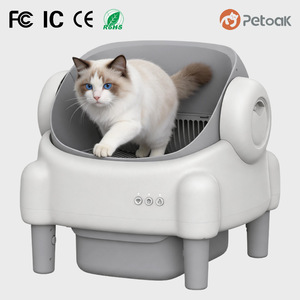 Bac à litière intelligent autonettoyant pour chat, grande capacité automatique en plastique, facile à nettoyer, silencieux, désodorisant pour plusieurs chats - Product Image 1