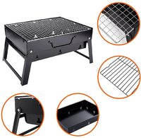 Barbecue portable au charbon de bois pour pique-nique, jardin, fête, terrasse, camping, voyage, mini barbecue pliable