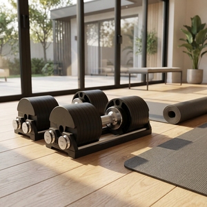 Haltères réglables en fonte de 45 kg avec réglage rapide, verrouillage par torsion, poignées texturées – Kit de musculation pour entraînement quotidien des bras et du dos - Product Image 1