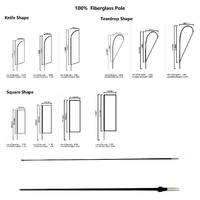 Mâts de drapeau de plage robustes en aluminium et fibre de verre pour bannières personnalisées, livraison rapide, kit de mâts de drapeau de plage