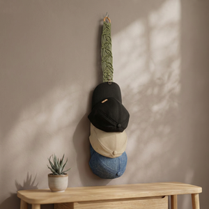 Unique Design Macrame Hat Hanger Customizable Cap Hanger Rope <b>Beach</b> Hats Holders Macrame Plant Hanger - Product Image 1