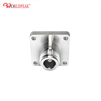 Connecteur RF Fabricant Connecteurs plaqués argent N Femelle Jack 4 trous Bride 32*32mm Montage sur panneau Adaptateur de câble