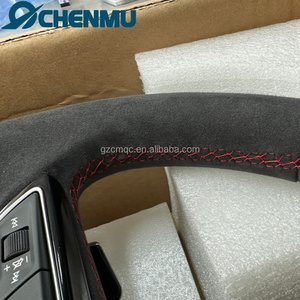 Volante Sportivo Personalizzato in Pelle e Finta Pelle Scamosciata a Fondo Piatto per <span class=keywords><strong>Audi</strong></span> <span class=keywords><strong>2014</strong></span> 2015 2016 S6 S7 A4 A5 <span class=keywords><strong>A6</strong></span> A7 Q3 Q5 A3 S3 S8 R8 - Product Image 5
