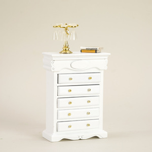 1:12 Style américain bricolage jouet maison de poupée Mini meubles en bois de bouleau multi-tiroirs armoire de rangement pour maison de poupée décorations cadeaux - Product Image 3