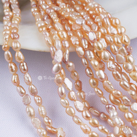 Muses Jewels - Grande promotion - Perles d'eau douce colorées en forme de riz - Brins de perles en vrac - 3-4 mm - 18 cm - Perles naturelles pour la fabrication de bijoux
