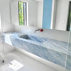 Encimeras de Mármol Azul Cristal, Cubiertas de Tocador y Mesas, Lavabo de Baño de Mármol Azul - Product Image 1