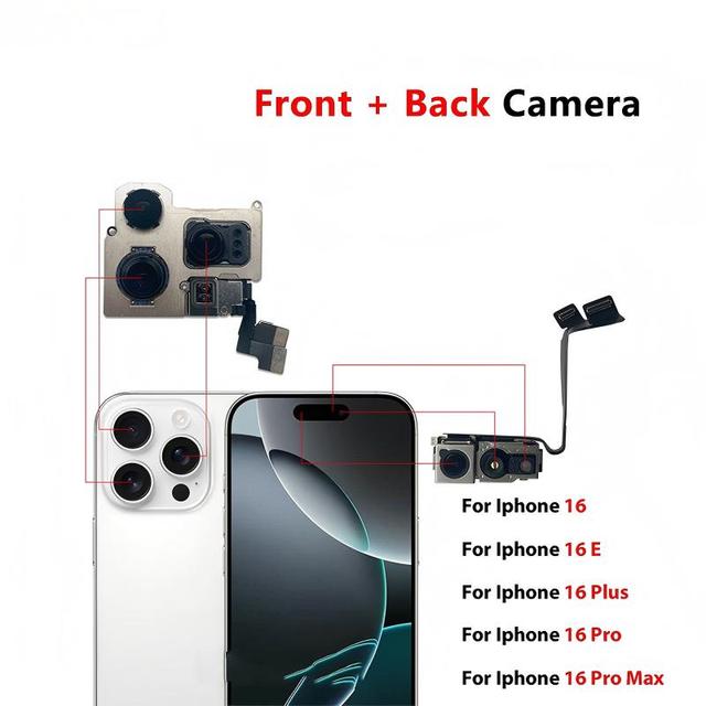 Big Camera Rear Back Camera Module Flex for iPhone 16 16E 16 Plus Pro Max Mobile Phone Front Camera Replacement