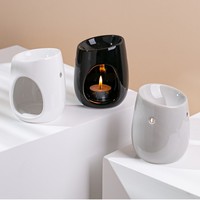Diffuseur de parfum en céramique à brancher - Décoration à brancher pour réchauffer les cires parfumées, les bougies chauffe-plat, désodorisant, lampe de nuit