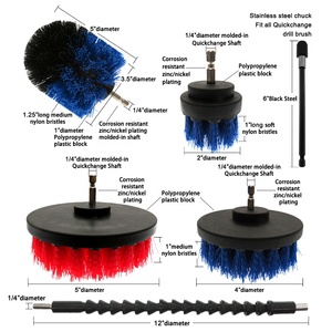 Juego de accesorios de cepillos de limpieza de taladro azul, 18 Uds., almohadillas para fregar, cepillo de fregado eléctrico de esponja con varilla extensible para limpieza de coche doméstico - Product Image 2