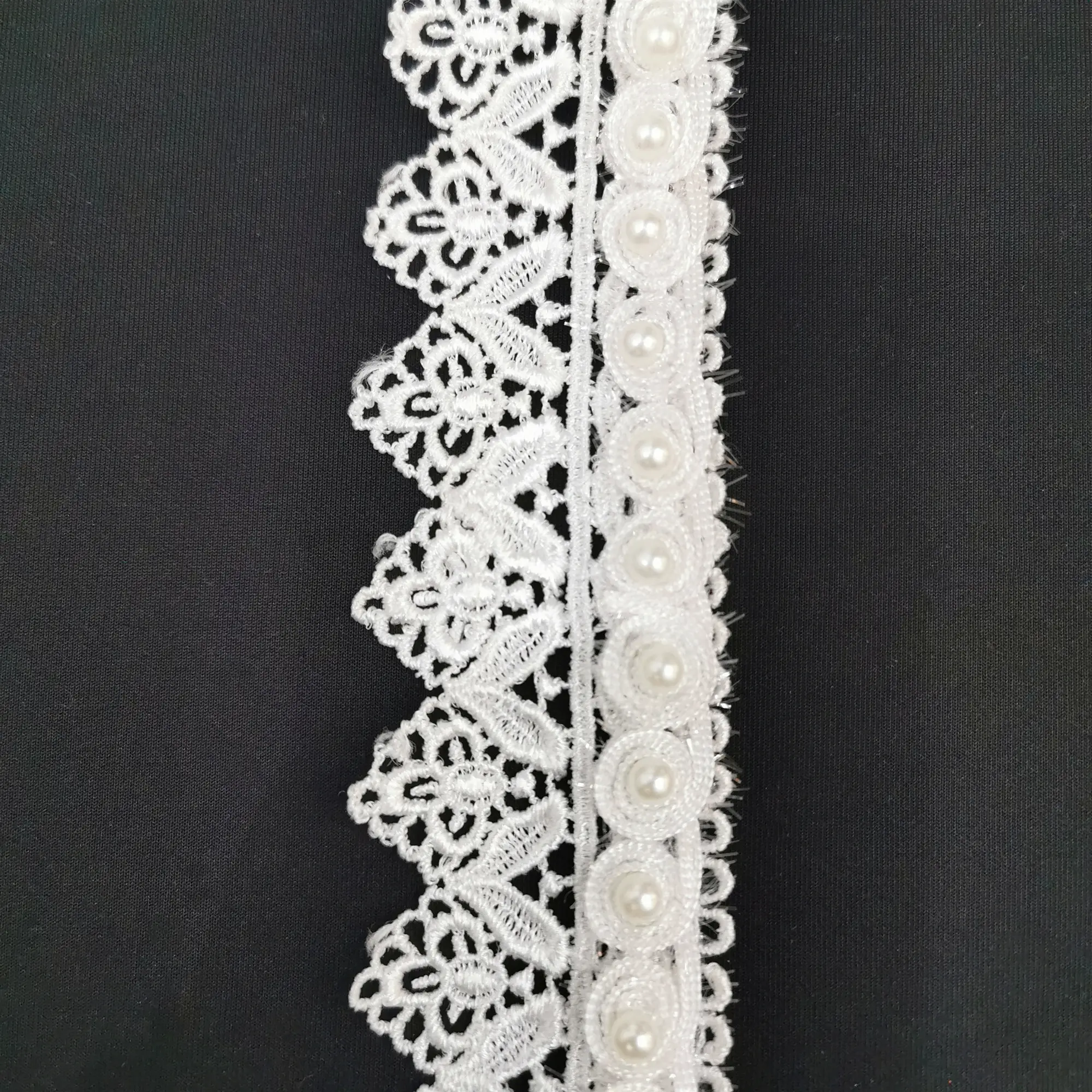 Bulk sale beaded embroidery lace trim for bridal sash