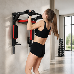 Barra de dominadas multifunción para montar en la pared, estación de entrenamiento para dominadas, flexiones y ejercicios de core, para gimnasio en casa y entrenamiento de fuerza. - Product Image 5