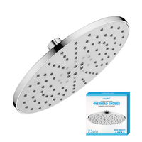 Douche de tête de pluie de 23cm-Douche de tête moderne en plastique ABS chromé à mur rond fixe facile à installer pour salle de bain (Offre Spéciale)