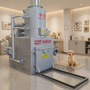 FHHB incinérateur sans fumée four de crémation funéraire automatique pour animaux et animaux de compagnie broyeur de déchets alimentaires pour usine de fabrication à usage domestique - Product Image 1