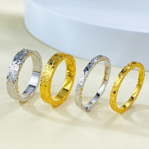 S925 All-Body Sterling Silver Shaking Sound Ring Hot Selling Net Red avec Broken Ice Niche Design Couples Set - Product Image 4