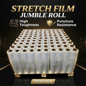 Rollo <span class=keywords><strong>de</strong></span> Plástico Transparente para Envolver, Resistente a la Humedad, Película Estirable <span class=keywords><strong>de</strong></span> PE, Suministro <span class=keywords><strong>de</strong></span> Fábrica - Product Image 1