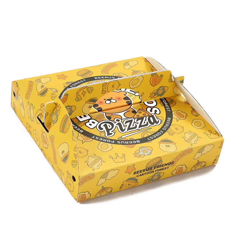 Logotipo personalizado barato papel crepé Pizza embalaje de alimentos caja de cartón corrugado