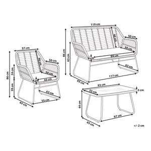 PE mây <span class=keywords><strong>wicker</strong></span> Bộ Ăn Uống thời tiết ăn uống cà phê Ghế Bàn tròn sân vườn đồ gỗ ngoài trời - Product Image 4