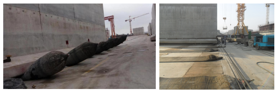Air lifting buoyancy salvage and refloatation rubber airbag for dock construction