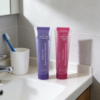 Vente en gros de dentifrice blanchissant chimique 2-en-1 à double tube de 100 g avec sérum blanchissant à 6 % de HP, saveur menthe fraîche