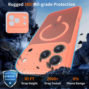 Funda Magnética <span class=keywords><strong>de</strong></span> Fábrica con Acabado Mate y Tacto <span class=keywords><strong>de</strong></span> Piel para iPhone 17 16 15 14 Pro Max 17 Air con Protector <span class=keywords><strong>de</strong></span> Lente y Cubierta para Celular - Product Image 5